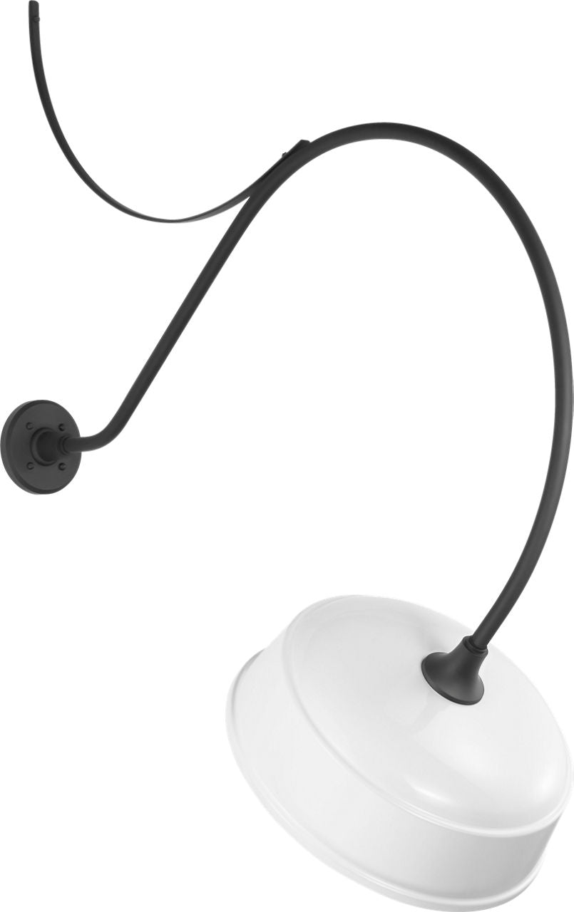 Academy 36" Anchored Larrabee Barn Light | Matte Black | 16 | 16" White Rockhouse Shade