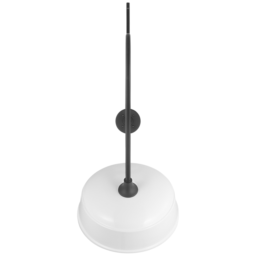 Academy 36" Anchored Larrabee Barn Light | Matte Black | 16 | 16" White Rockhouse Shade