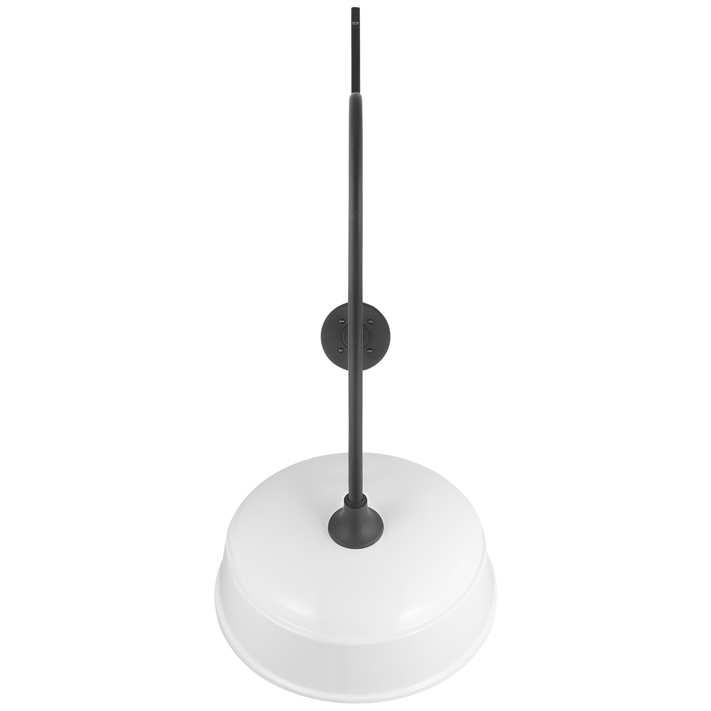 Academy 36" Anchored Larrabee Barn Light | Matte Black | 16 | 16" White Rockhouse Shade