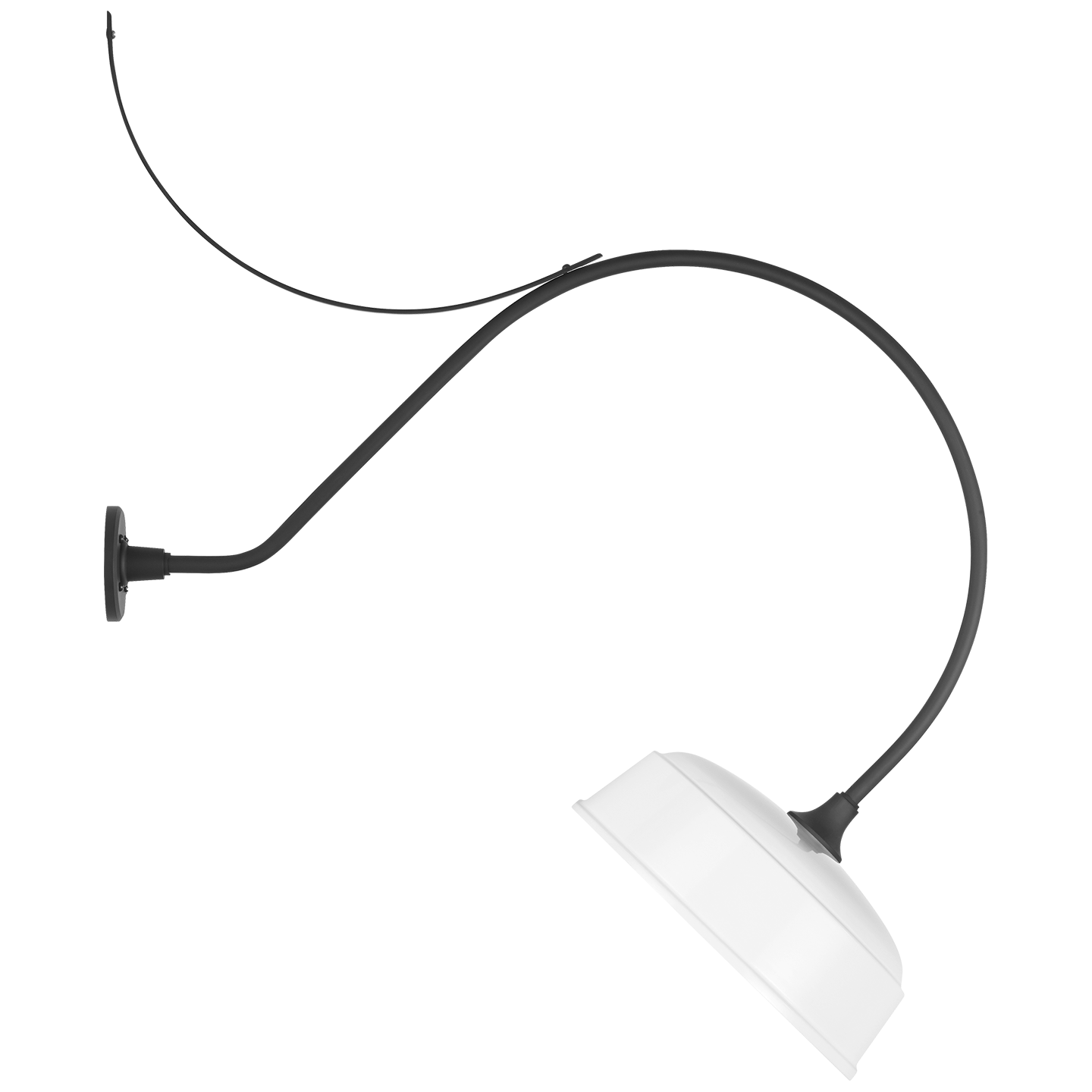 Academy 36" Anchored Larrabee Barn Light | Matte Black | 16 | 16" White Rockhouse Shade