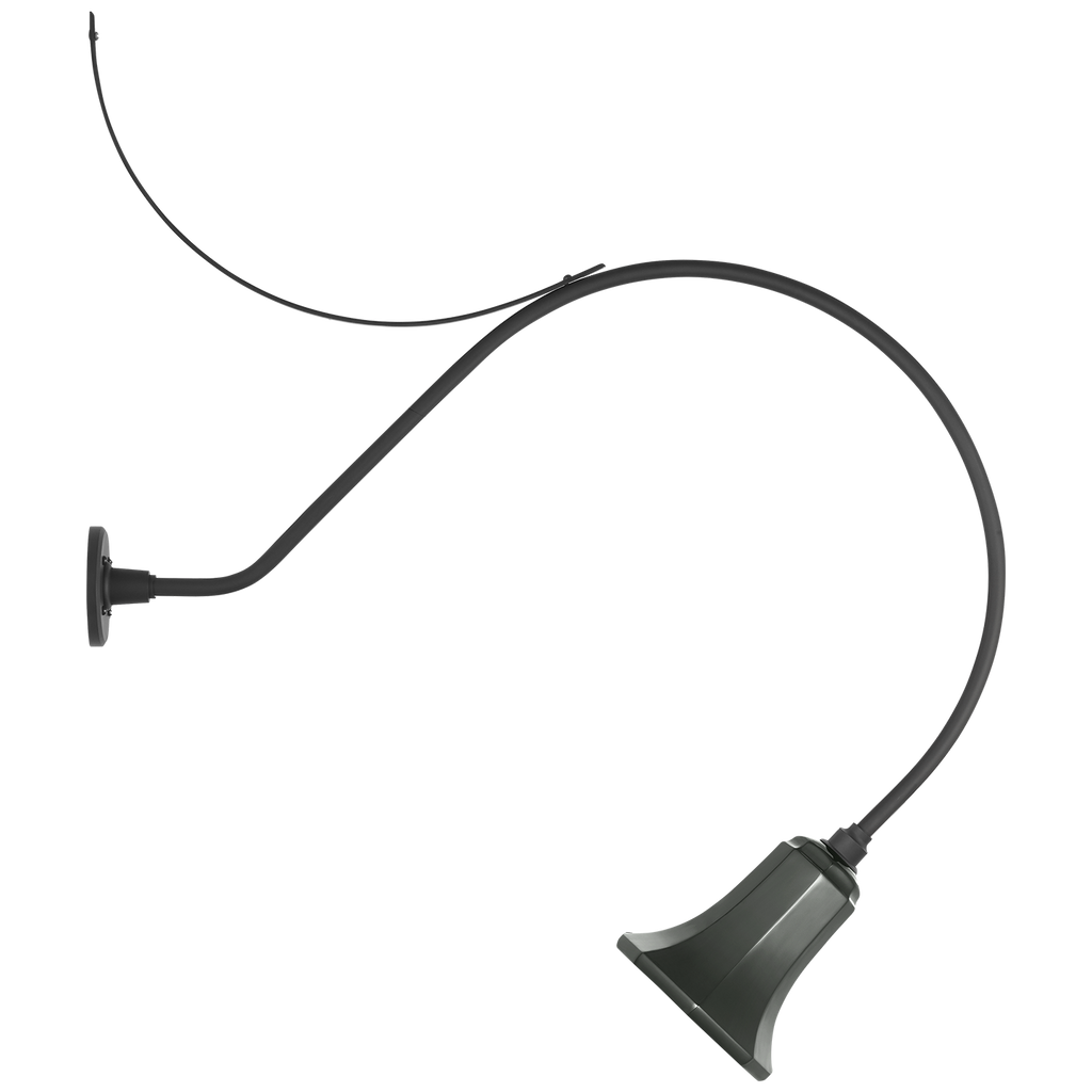 Academy 36" Anchored Larrabee Barn Light | Matte Black | 7.5 | 7.5" Green Savannah Shade