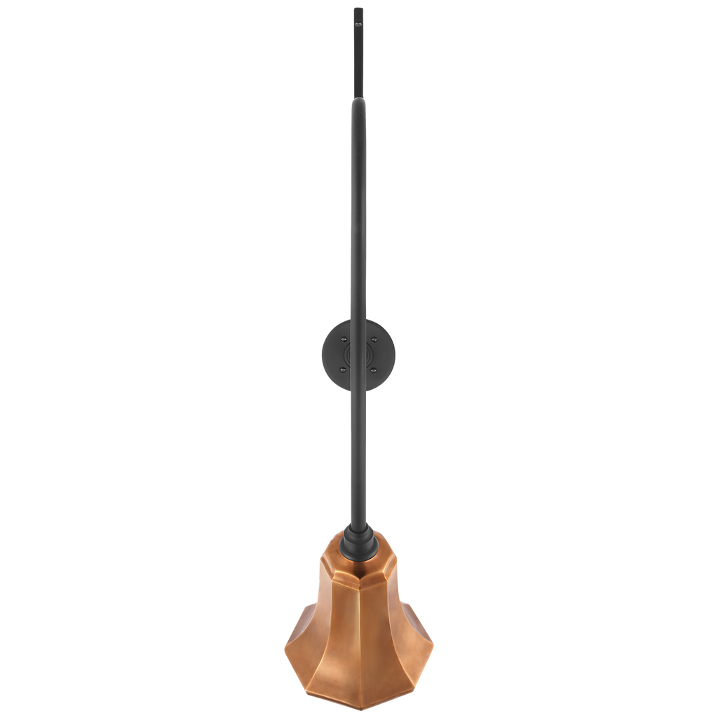Academy 36" Anchored Larrabee Barn Light | Matte Black | 7.5 | 7.5" Soft Copper Savannah Shade