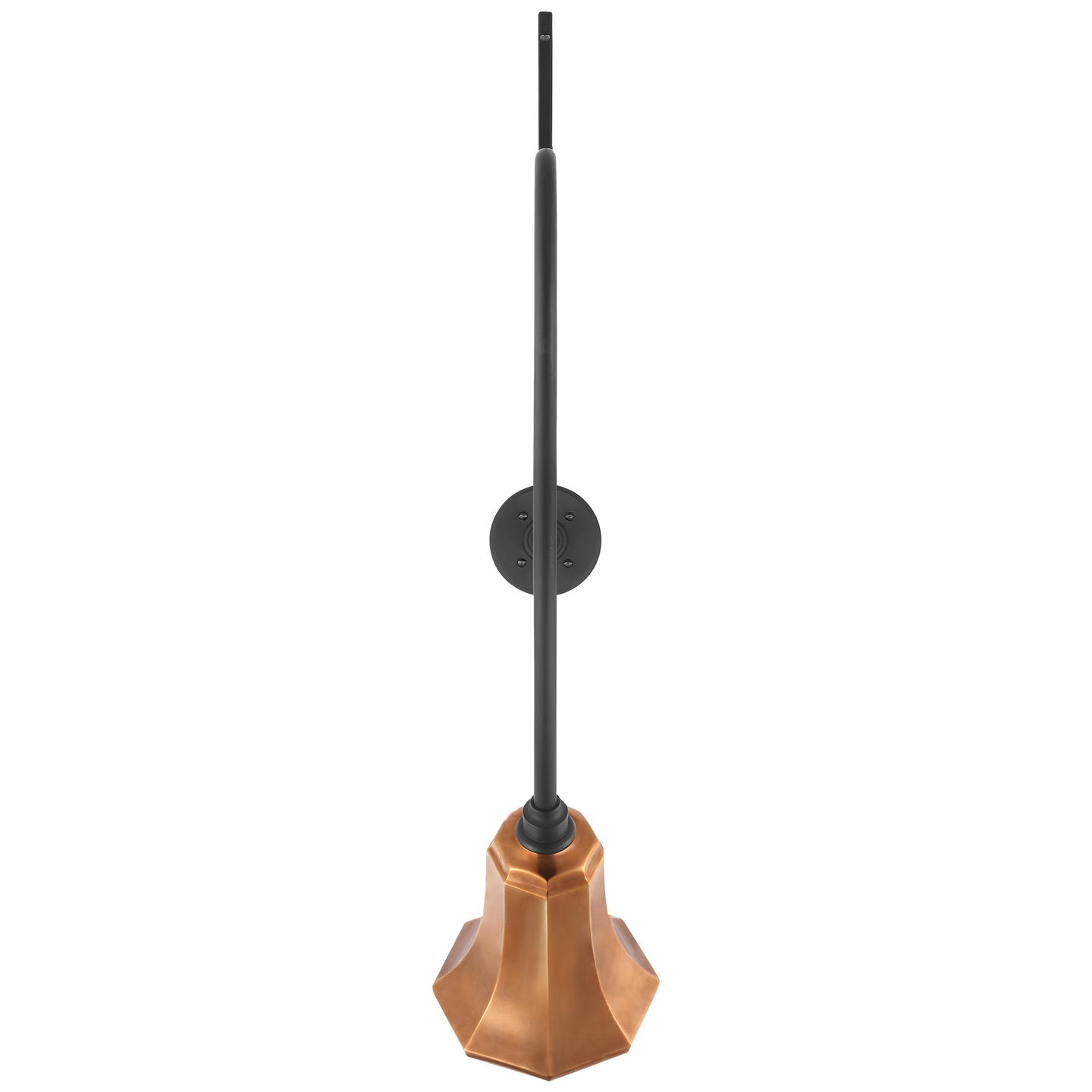 Academy 36" Anchored Larrabee Barn Light | Matte Black | 7.5 | 7.5" Soft Copper Savannah Shade
