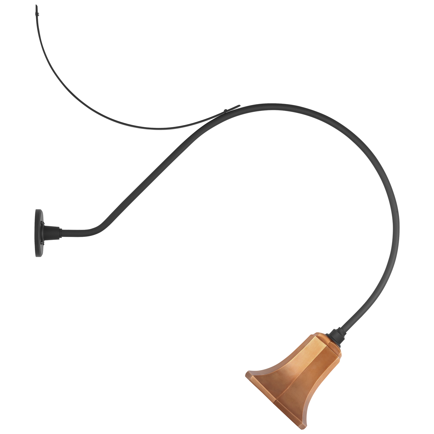 Academy 36" Anchored Larrabee Barn Light | Matte Black | 7.5 | 7.5" Soft Copper Savannah Shade
