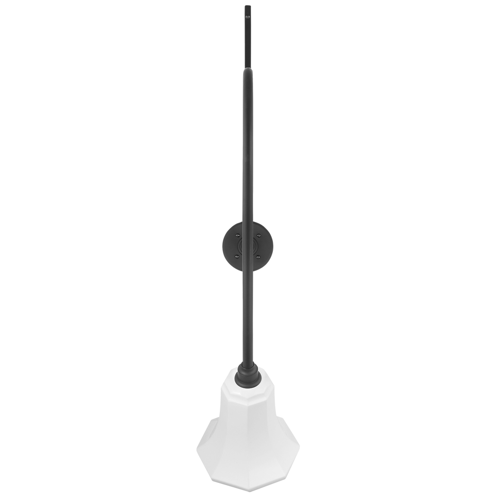 Academy 36" Anchored Larrabee Barn Light | Matte Black | 7.5 | 7.5" White Savannah Shade