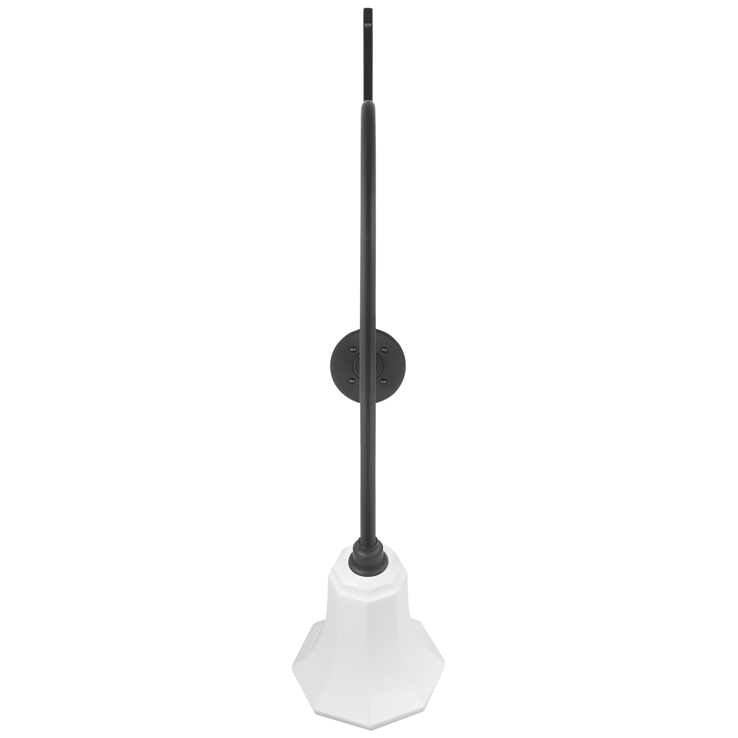 Academy 36" Anchored Larrabee Barn Light | Matte Black | 7.5 | 7.5" White Savannah Shade