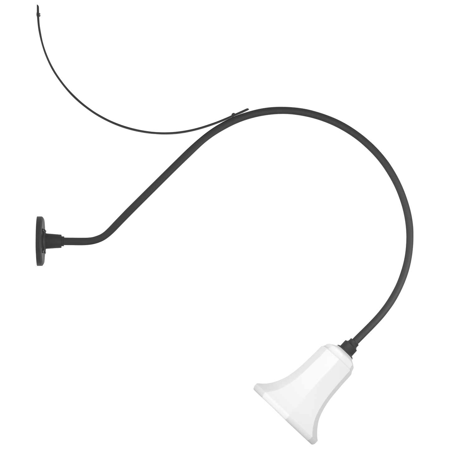 Academy 36" Anchored Larrabee Barn Light | Matte Black | 7.5 | 7.5" White Savannah Shade
