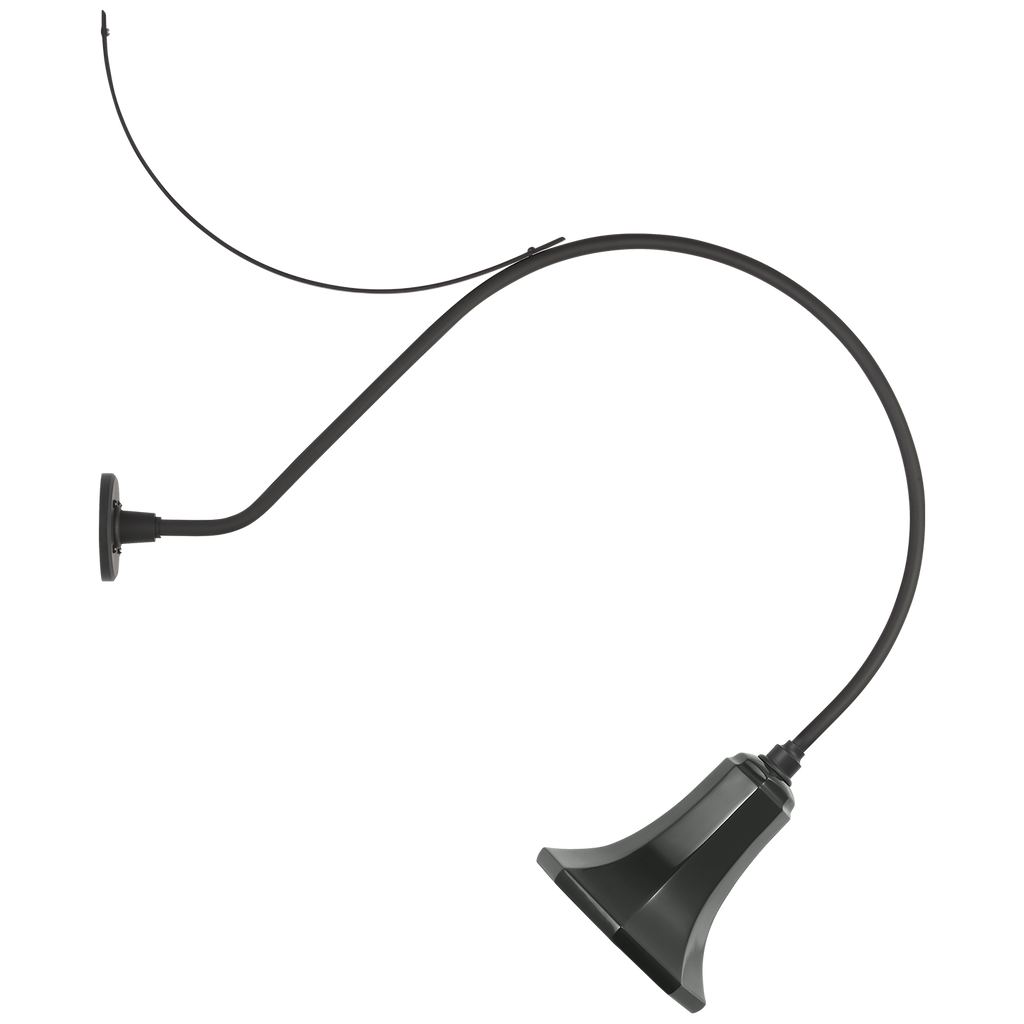 Academy 36" Anchored Larrabee Barn Light | Matte Black | 9.25 | 9.25" Green Savannah Shade