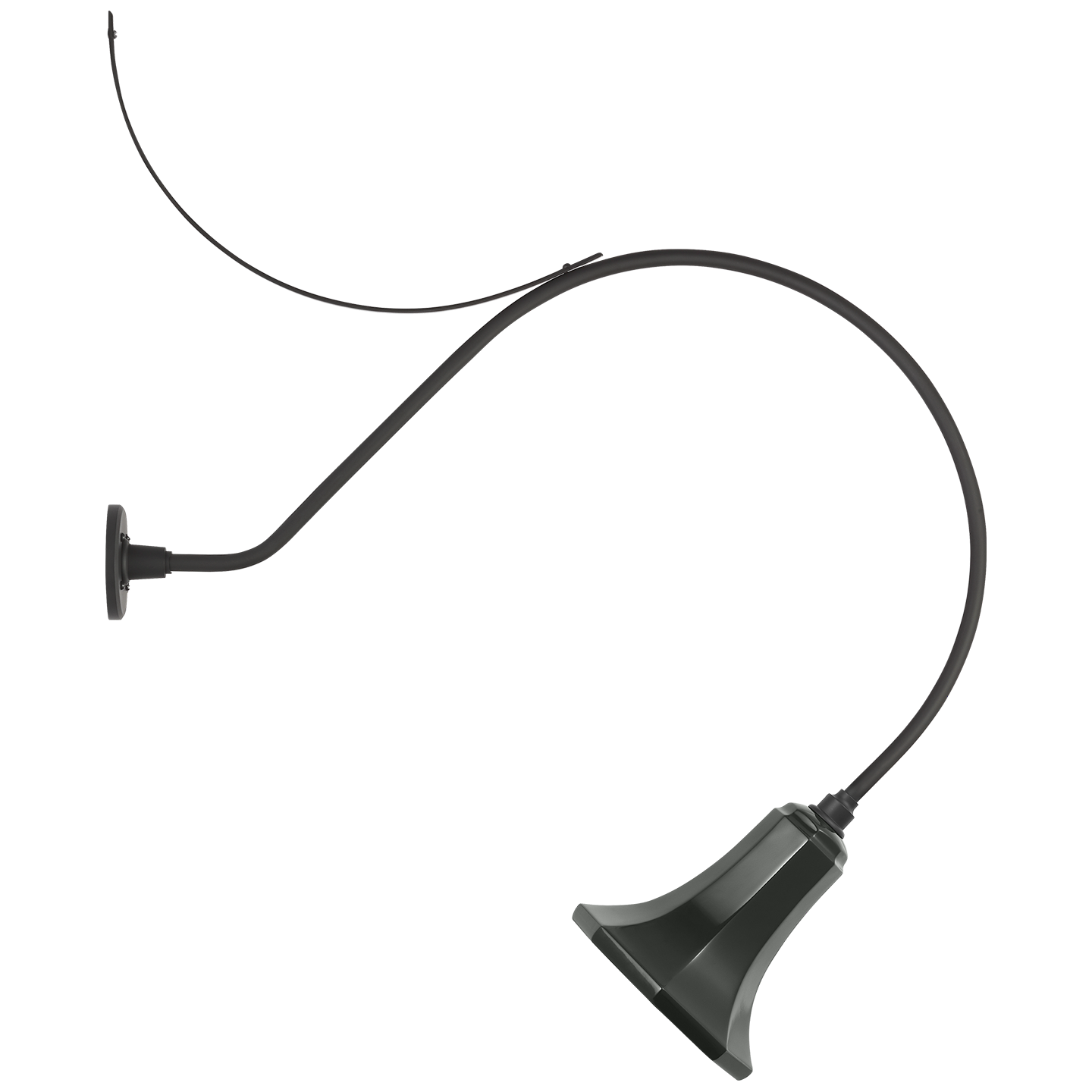 Academy 36" Anchored Larrabee Barn Light | Matte Black | 9.25 | 9.25" Green Savannah Shade