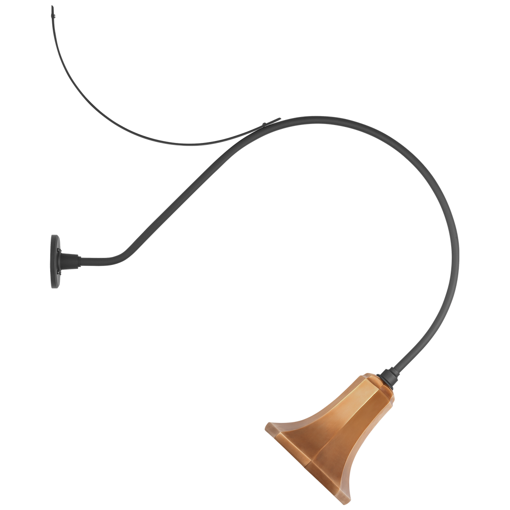 Academy 36" Anchored Larrabee Barn Light | Matte Black | 9.25 | 9.25" Soft Copper Savannah Shade