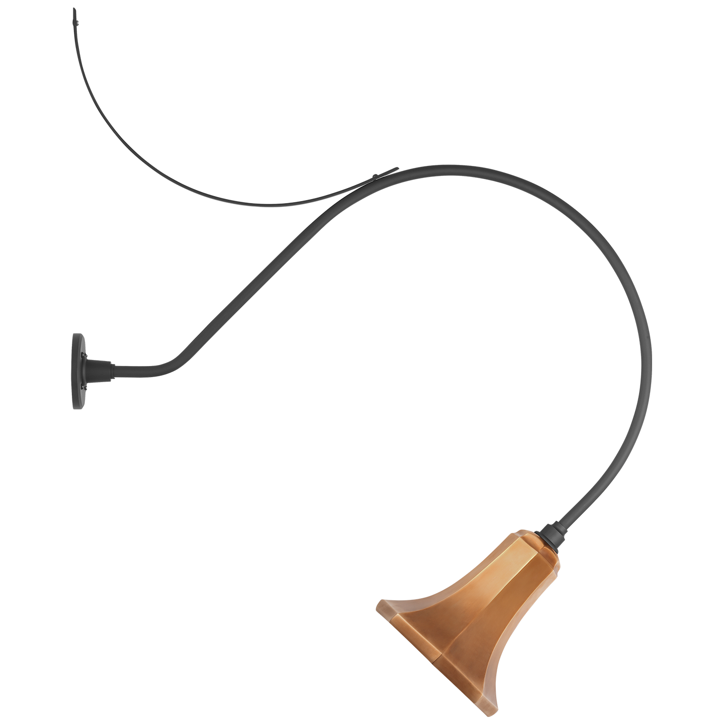 Academy 36" Anchored Larrabee Barn Light | Matte Black | 9.25 | 9.25" Soft Copper Savannah Shade
