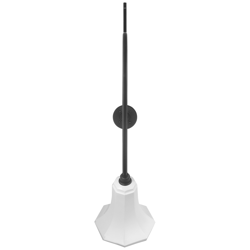 Academy 36" Anchored Larrabee Barn Light | Matte Black | 9.25 | 9.25" White Savannah Shade