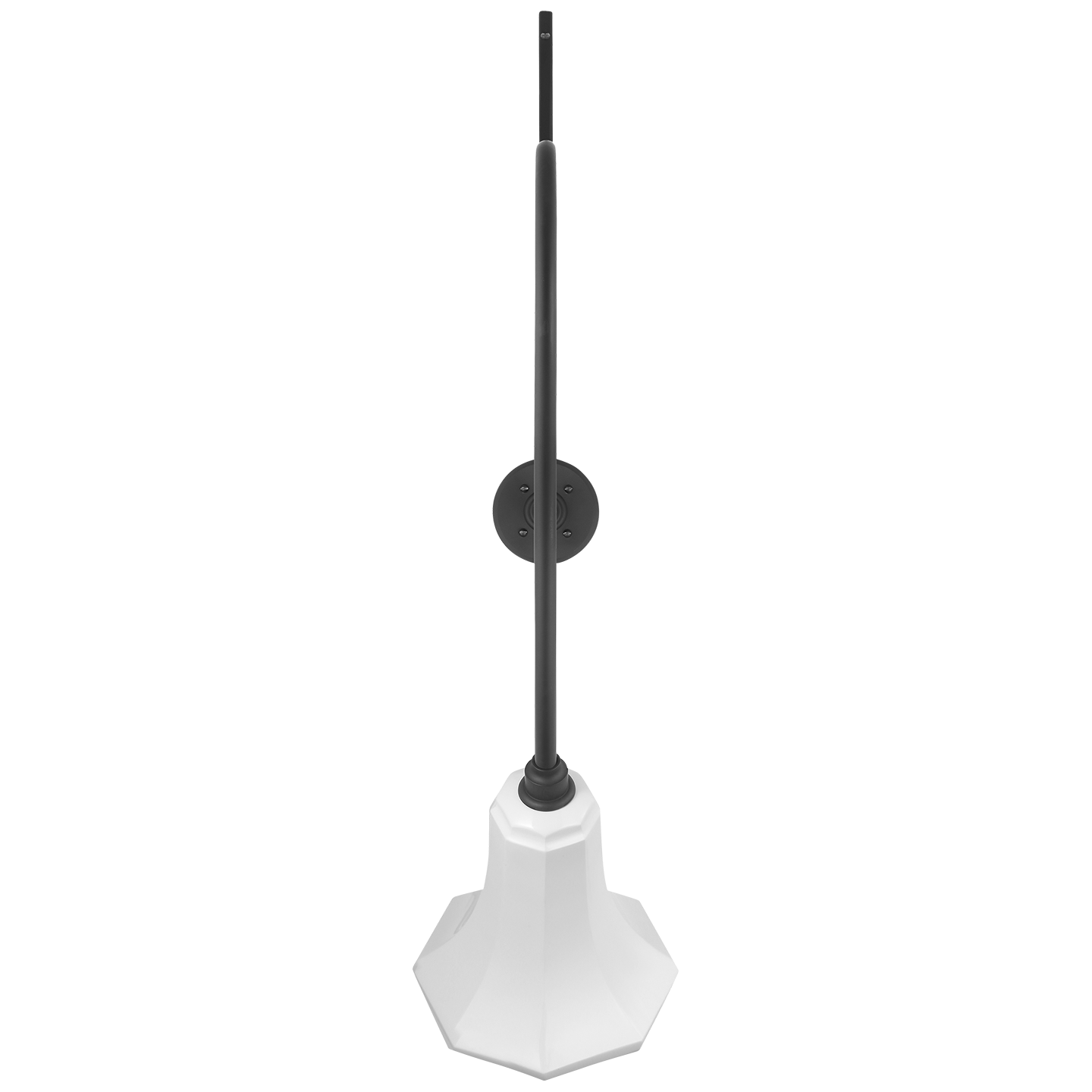 Academy 36" Anchored Larrabee Barn Light | Matte Black | 9.25 | 9.25" White Savannah Shade
