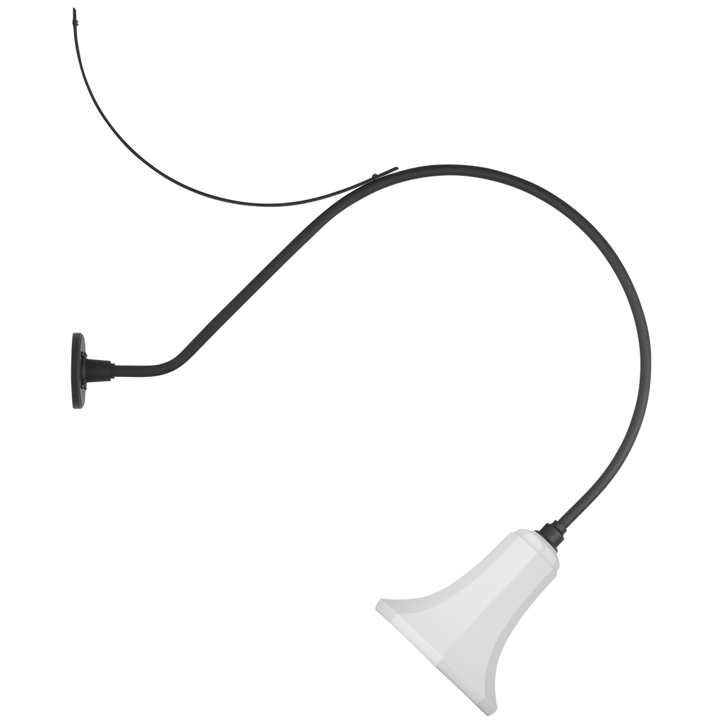 Academy 36" Anchored Larrabee Barn Light | Matte Black | 9.25 | 9.25" White Savannah Shade