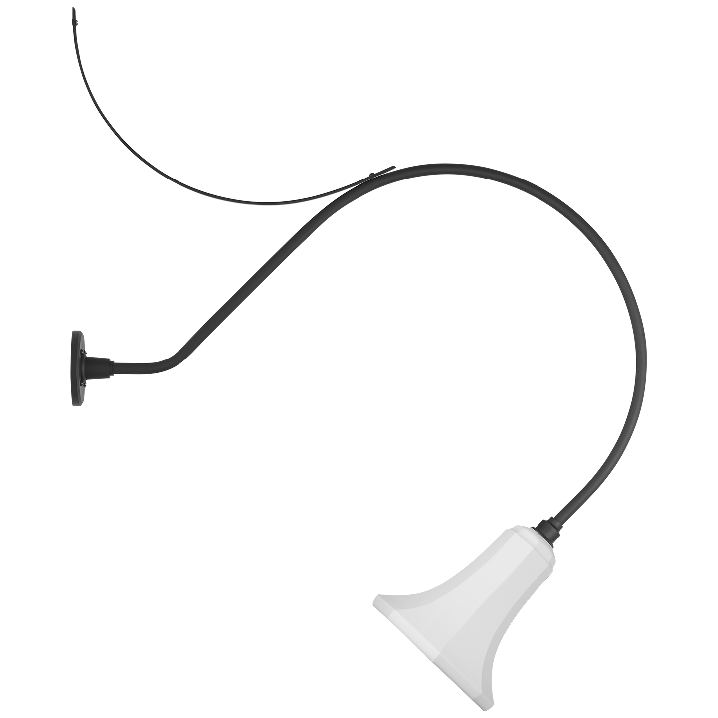 Academy 36" Anchored Larrabee Barn Light | Matte Black | 9.25 | 9.25" White Savannah Shade