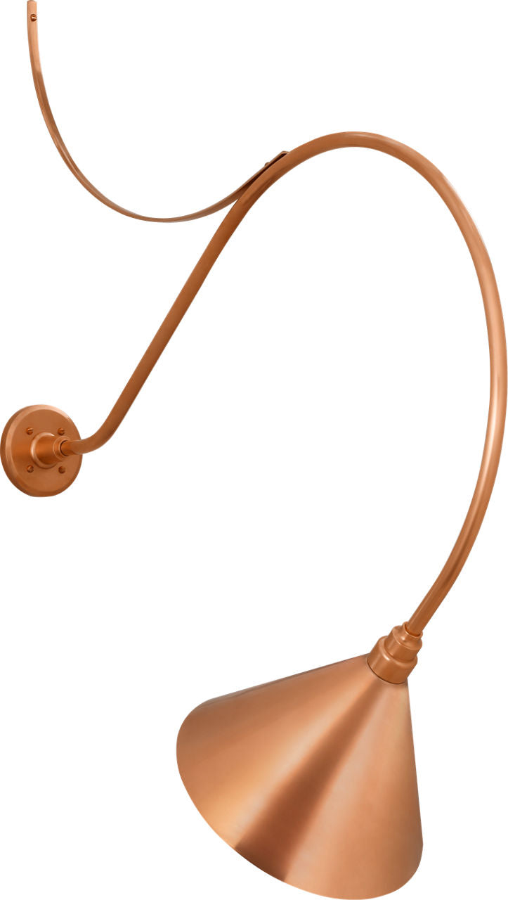 Academy 36" Anchored Larrabee Barn Light | Soft Copper | 12.5 | 12.5" Soft Copper Conical Savannah Shade