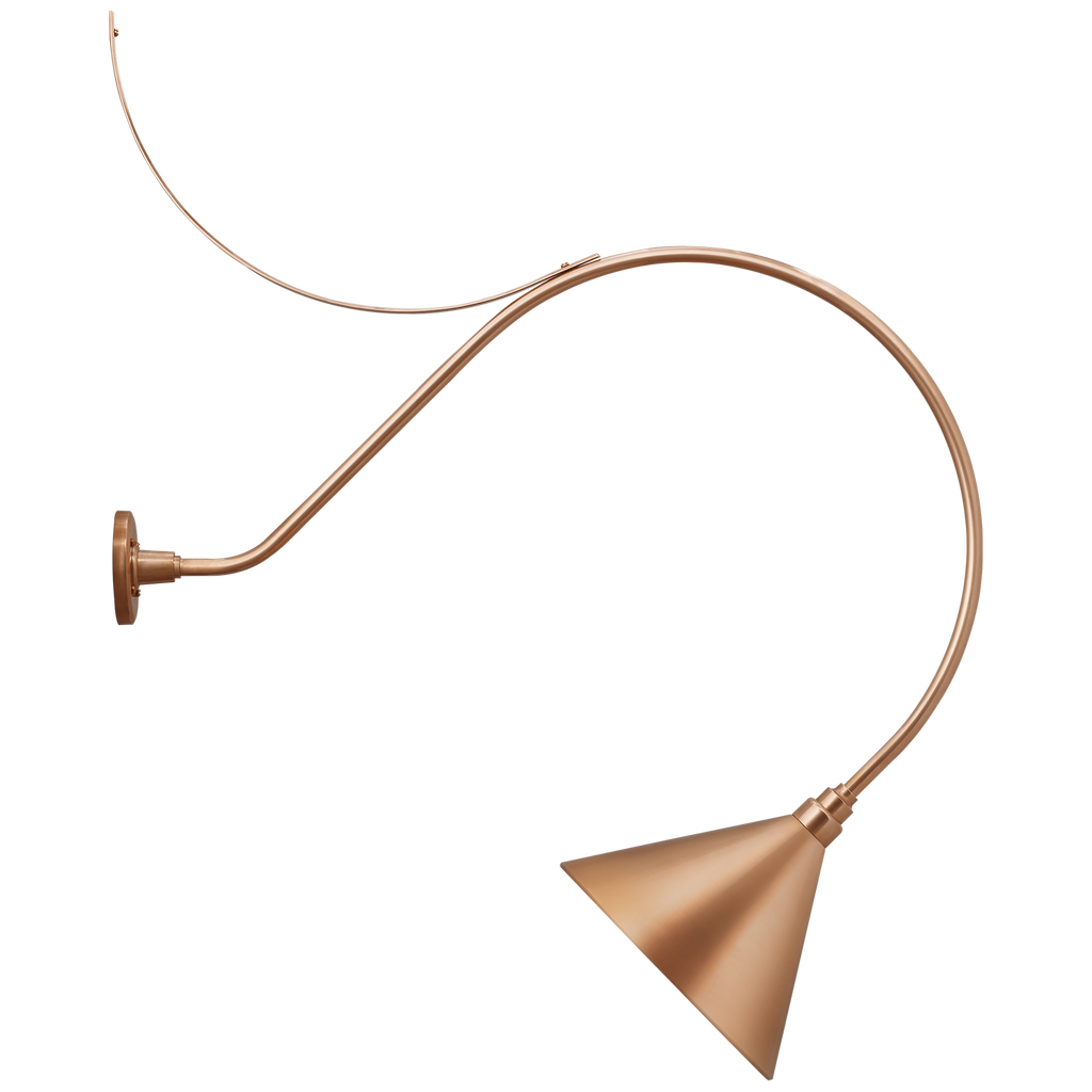 Academy 36" Anchored Larrabee Barn Light | Soft Copper | 12.5 | 12.5" Soft Copper Conical Savannah Shade
