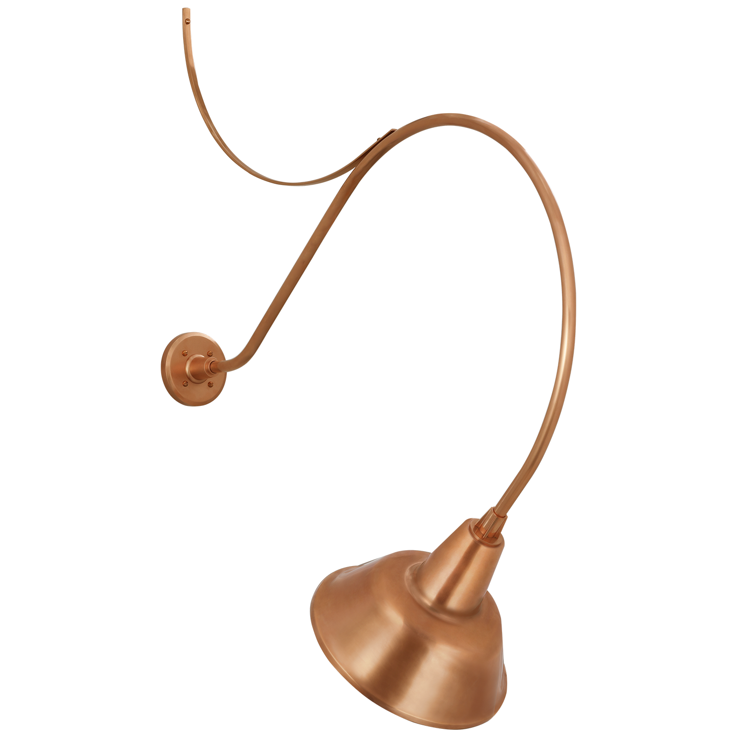 Academy 36" Anchored Larrabee Barn Light | Soft Copper | 12.5 | 12.5" Soft Copper Bowers Shade