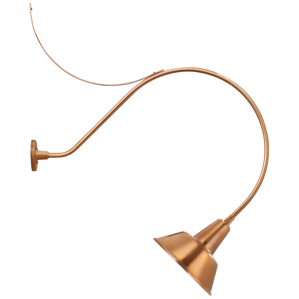 Academy 36" Anchored Larrabee Barn Light | Soft Copper | 12.5 | 12.5" Soft Copper Bowers Shade
