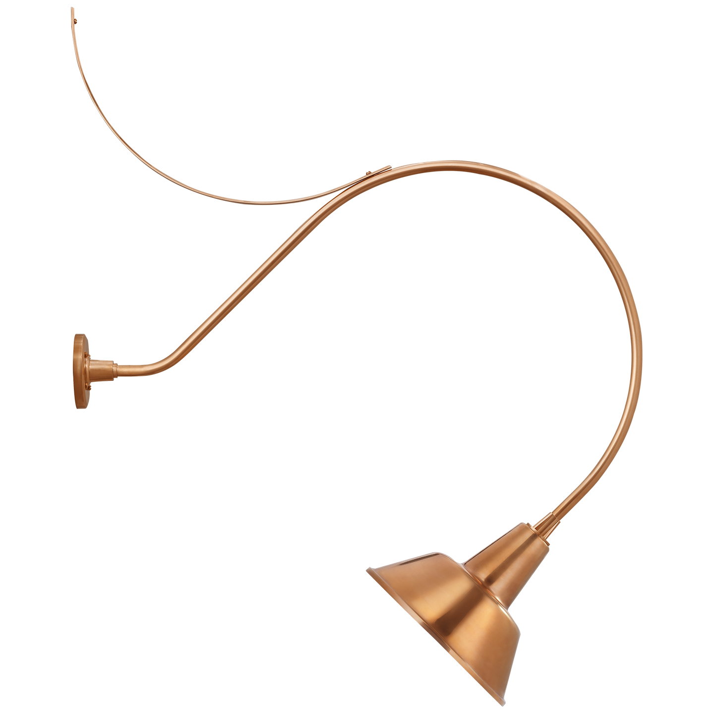 Academy 36" Anchored Larrabee Barn Light | Soft Copper | 12.5 | 12.5" Soft Copper Bowers Shade