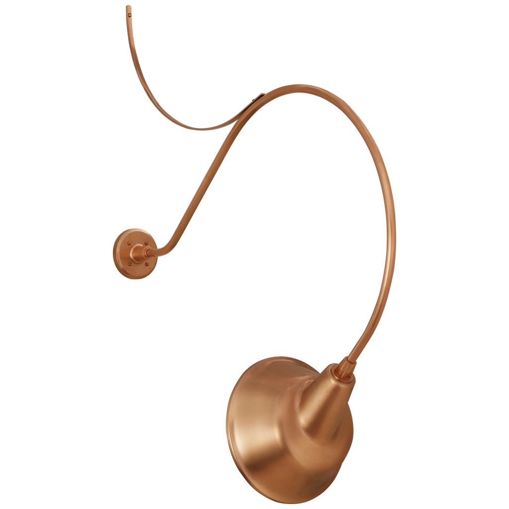 Academy 36" Anchored Larrabee Barn Light | Soft Copper | 12.5 | 12.5" Soft Copper Tilted Bowers Shade