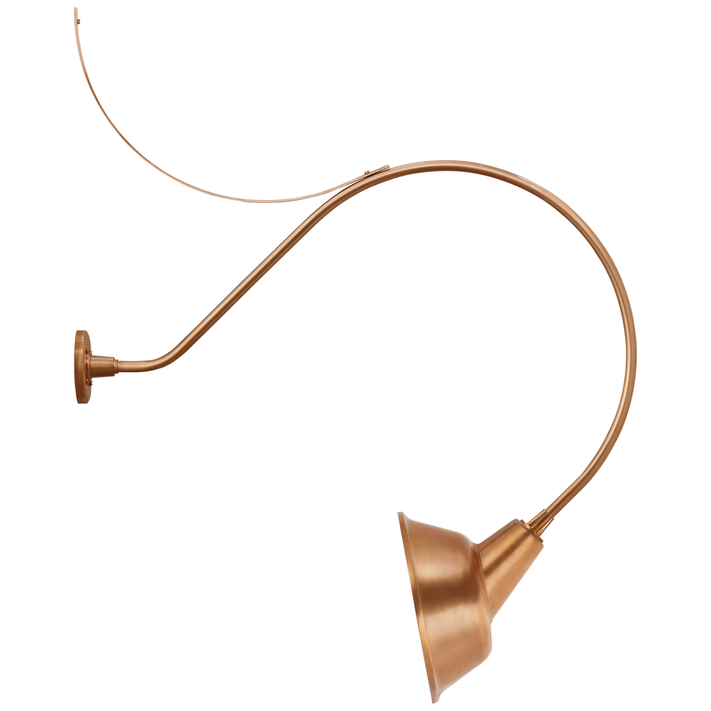 Academy 36" Anchored Larrabee Barn Light | Soft Copper | 12.5 | 12.5" Soft Copper Tilted Bowers Shade