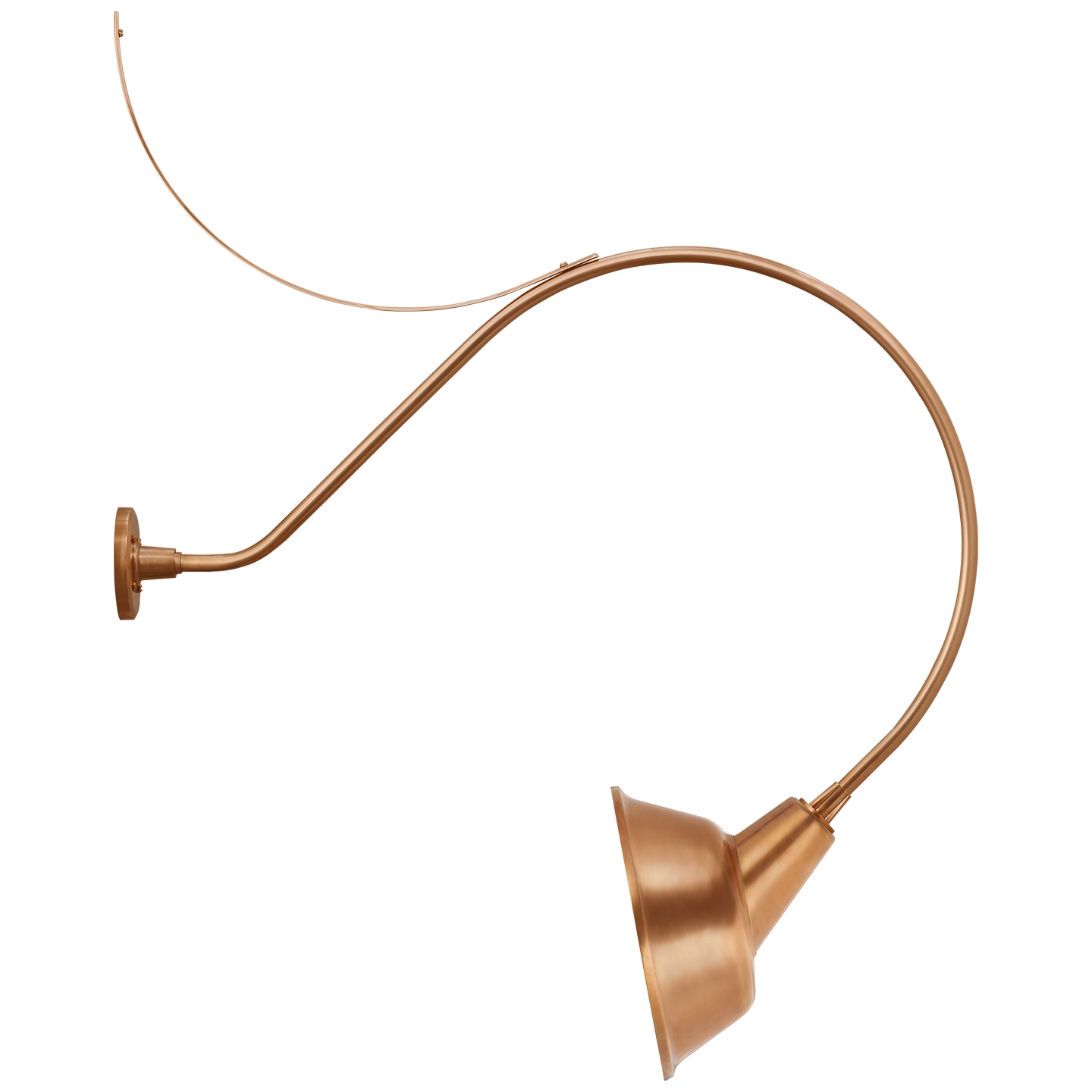 Academy 36" Anchored Larrabee Barn Light | Soft Copper | 12.5 | 12.5" Soft Copper Tilted Bowers Shade