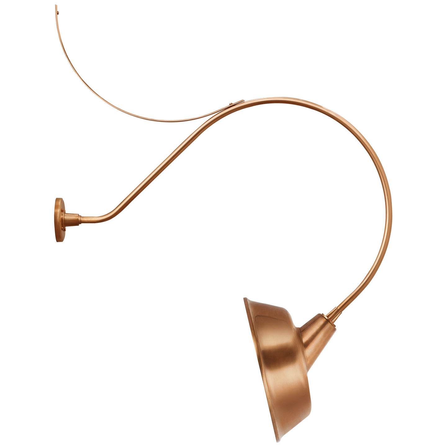 Academy 36" Anchored Larrabee Barn Light | Soft Copper | 16 | 16" Soft Copper Tilted Bowers Shade