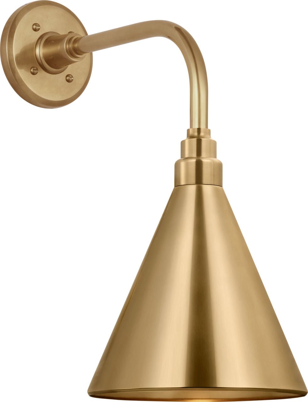 Academy 11" Rex Barn Light | Hand-Rubbed Antique Brass | 9 | 9" Hand-Rubbed Antique Brass Conical Savannah Shade
