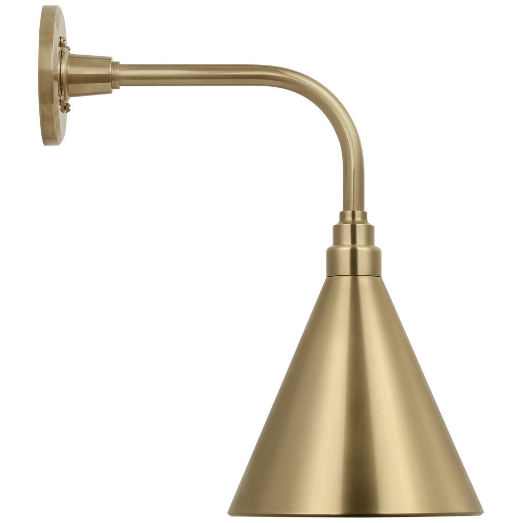 Academy 11" Rex Barn Light | Hand-Rubbed Antique Brass | 9 | 9" Hand-Rubbed Antique Brass Conical Savannah Shade