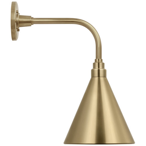 Academy 11" Rex Barn Light | Hand-Rubbed Antique Brass | 9 | 9" Hand-Rubbed Antique Brass Conical Savannah Shade