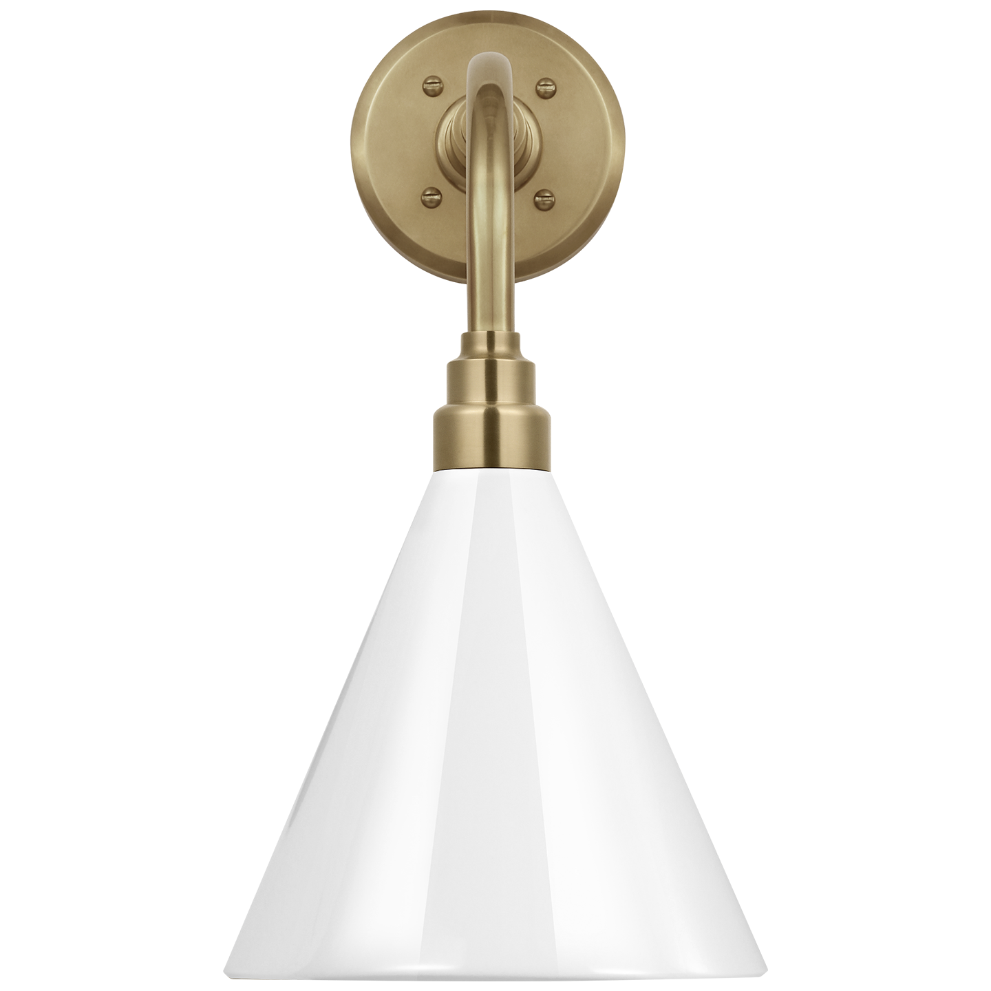 Academy 11" Rex Barn Light | Hand-Rubbed Antique Brass | 9 | 9" White Conical Savannah Shade
