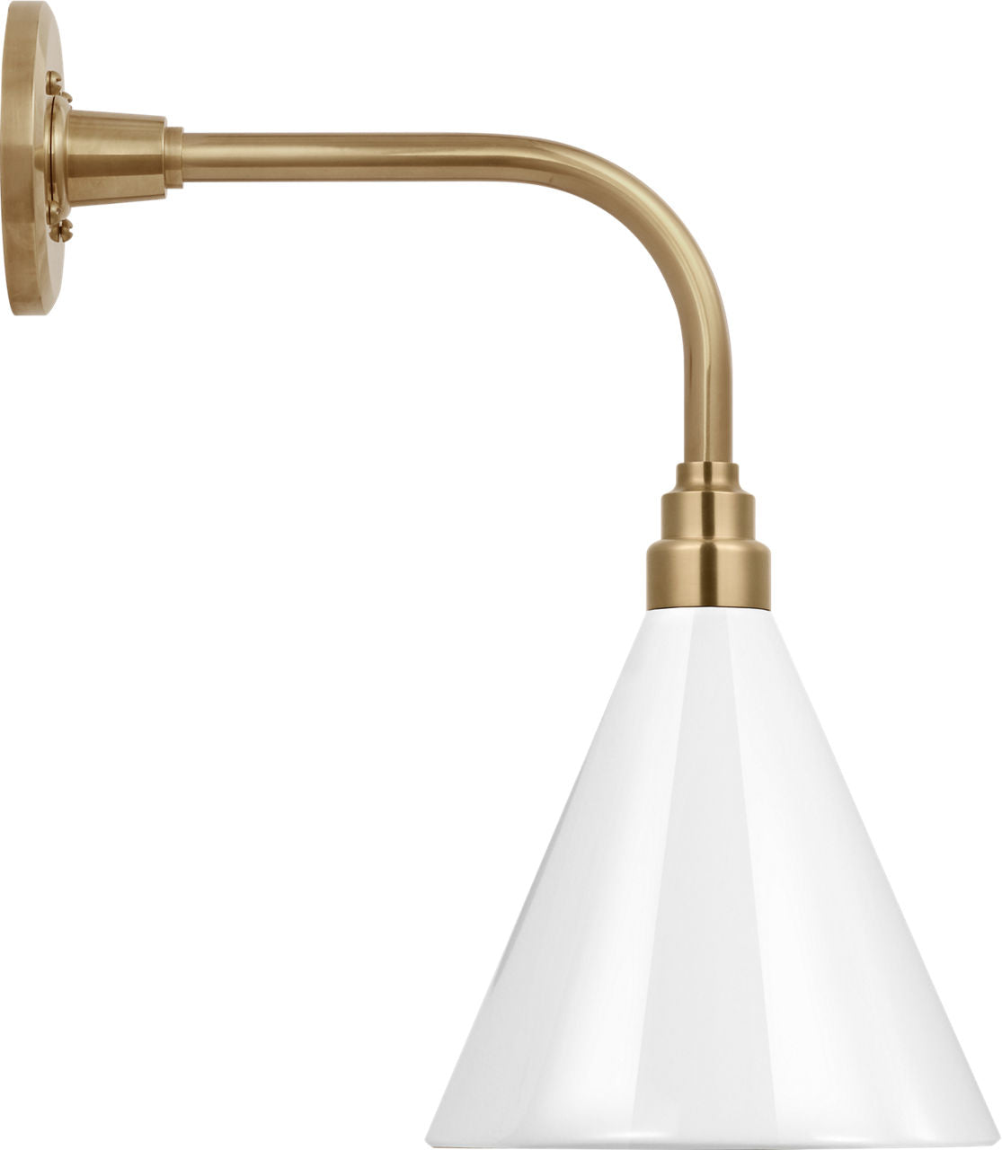 Academy 11" Rex Barn Light | Hand-Rubbed Antique Brass | 9 | 9" White Conical Savannah Shade