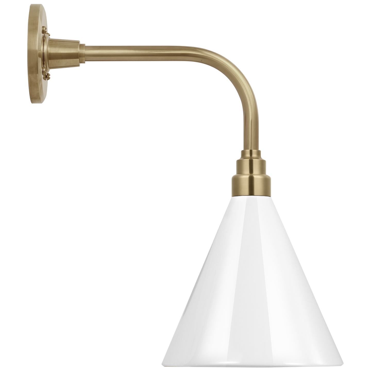 Academy 11" Rex Barn Light | Hand-Rubbed Antique Brass | 9 | 9" White Conical Savannah Shade