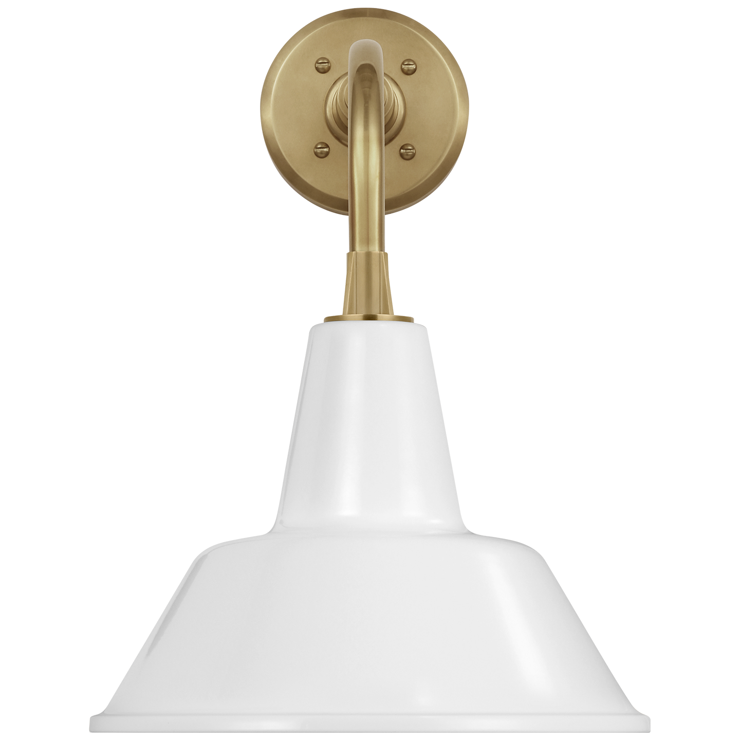 Academy 11" Rex Barn Light | Hand-Rubbed Antique Brass | 12.5 | 12.5" White Bowers Shade