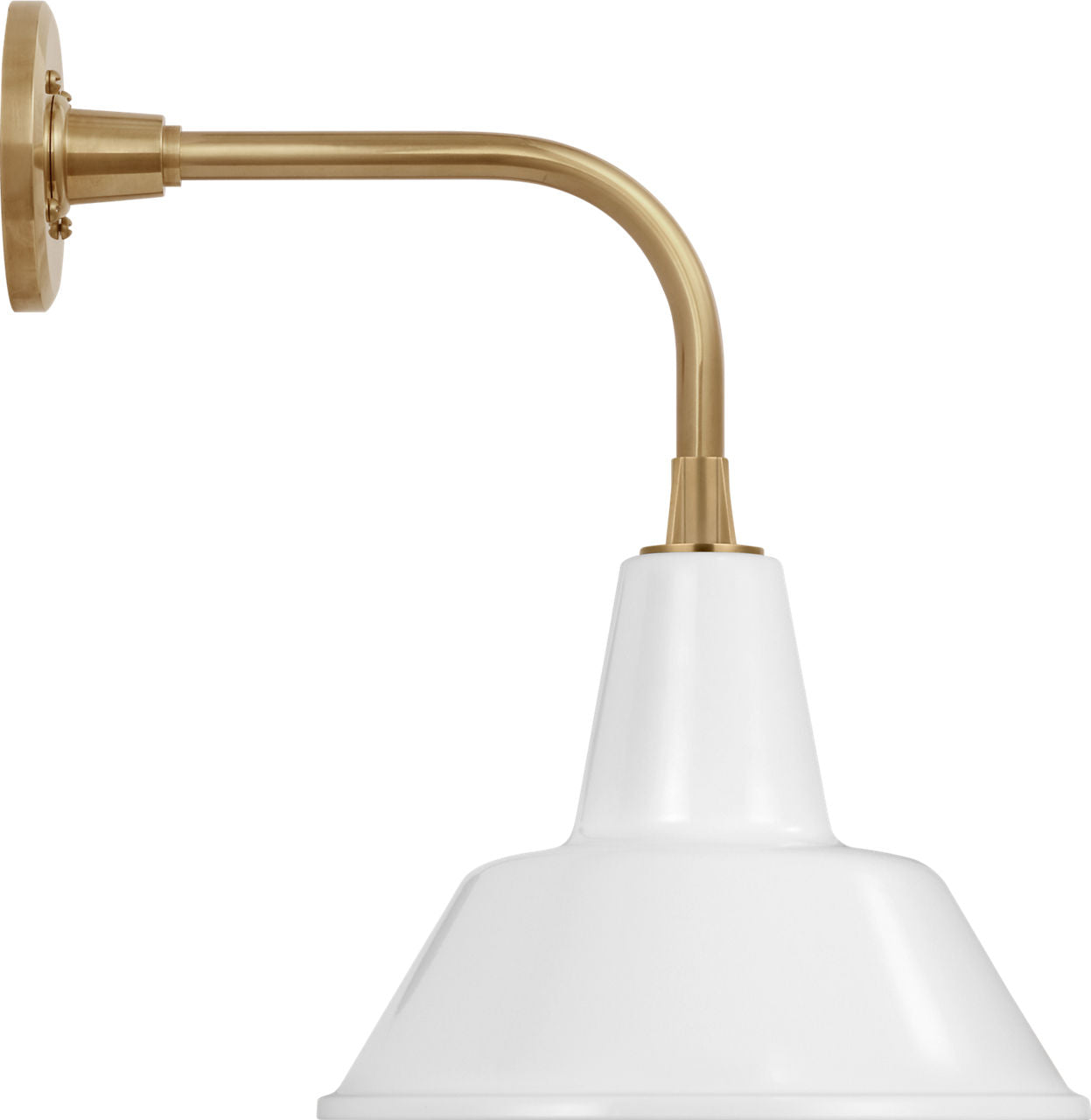 Academy 11" Rex Barn Light | Hand-Rubbed Antique Brass | 12.5 | 12.5" White Bowers Shade
