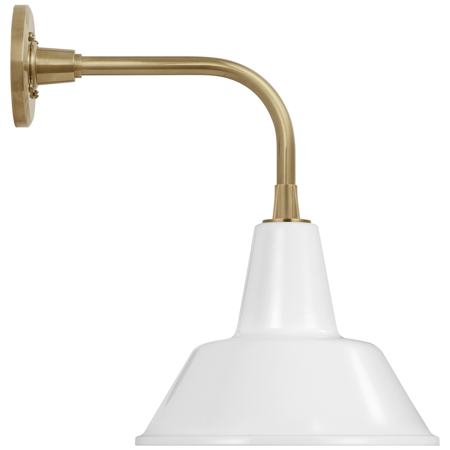 Academy 11" Rex Barn Light | Hand-Rubbed Antique Brass | 12.5 | 12.5" White Bowers Shade
