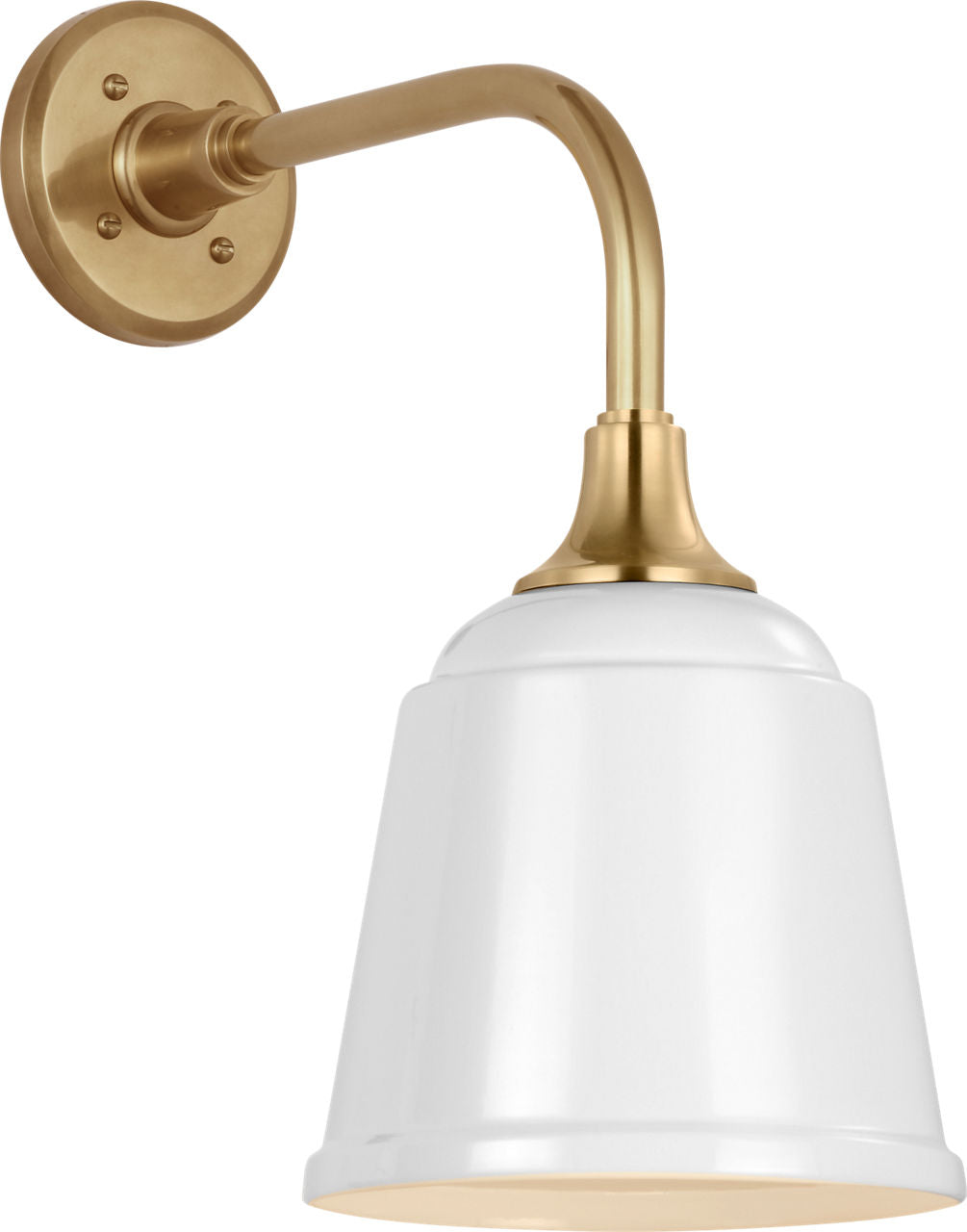 Academy 11" Rex Barn Light | Hand-Rubbed Antique Brass | 8 | 8" White Rockhouse Shade
