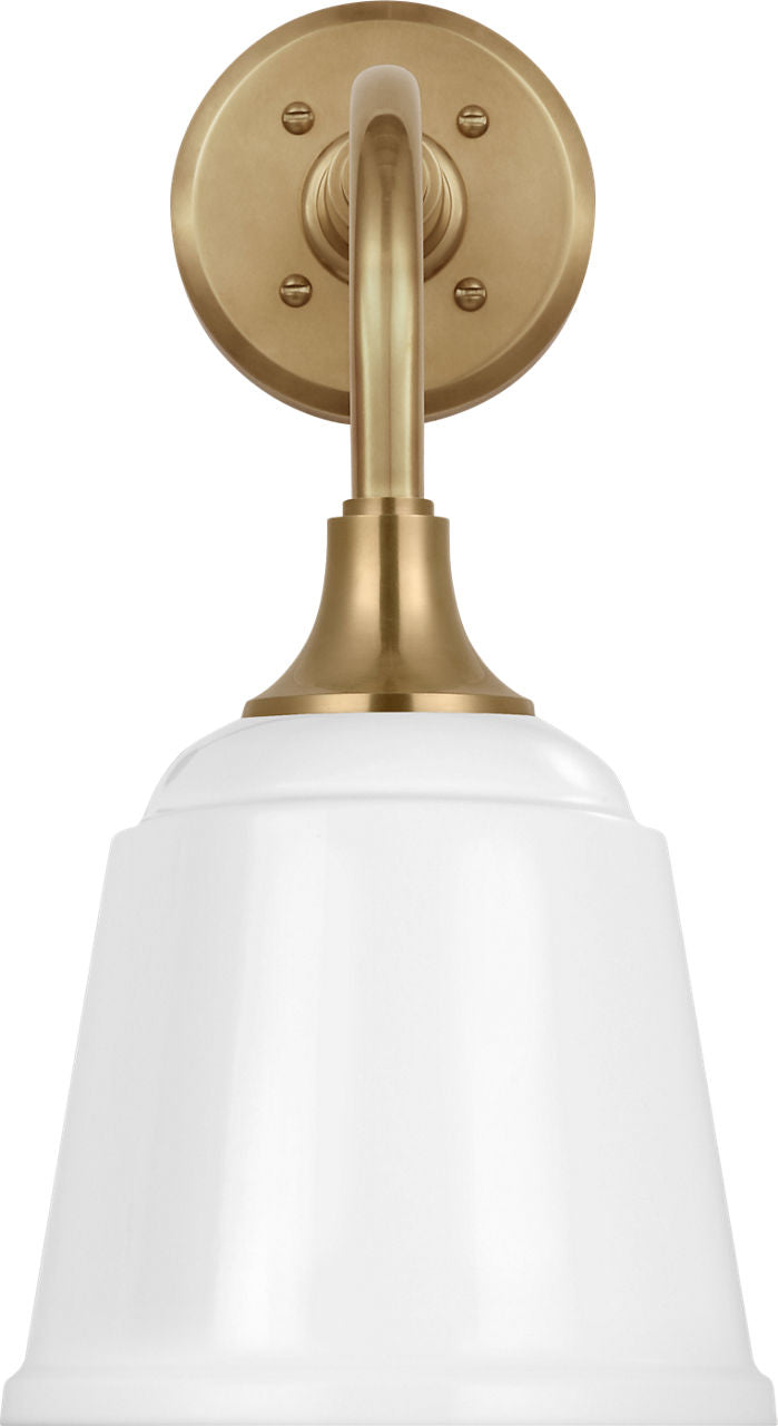 Academy 11" Rex Barn Light | Hand-Rubbed Antique Brass | 8 | 8" White Rockhouse Shade