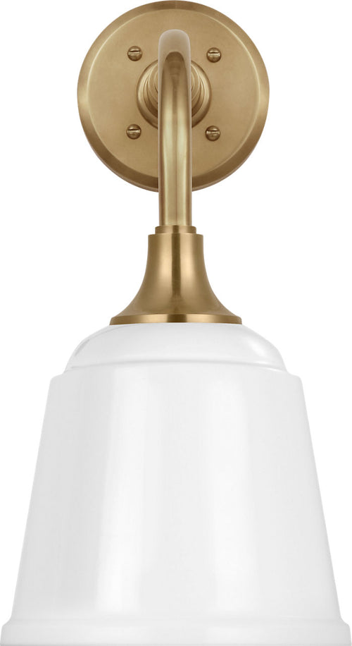 Academy 11" Rex Barn Light | Hand-Rubbed Antique Brass | 8 | 8" White Rockhouse Shade