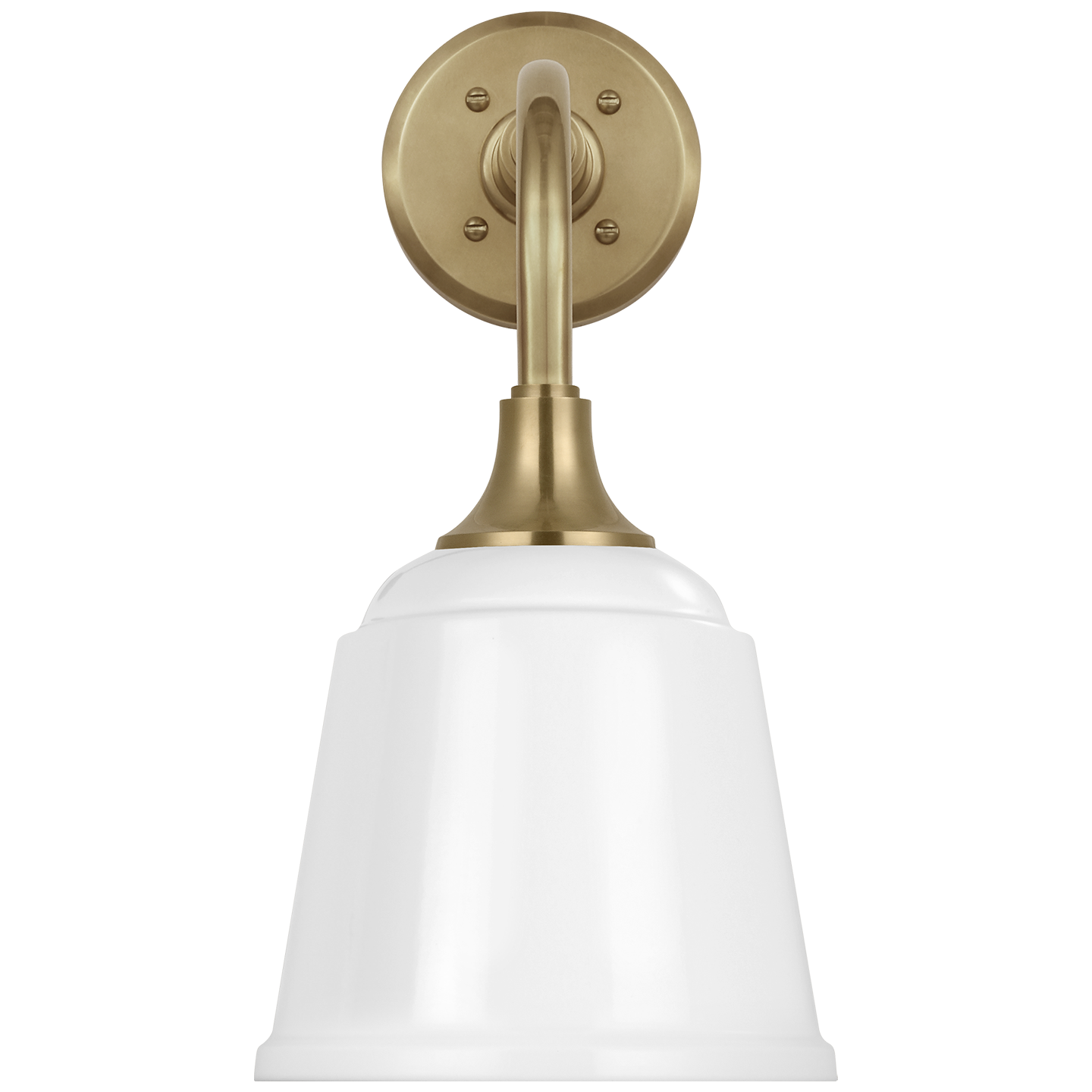 Academy 11" Rex Barn Light | Hand-Rubbed Antique Brass | 8 | 8" White Rockhouse Shade