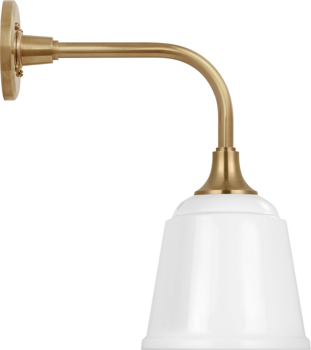 Academy 11" Rex Barn Light | Hand-Rubbed Antique Brass | 8 | 8" White Rockhouse Shade