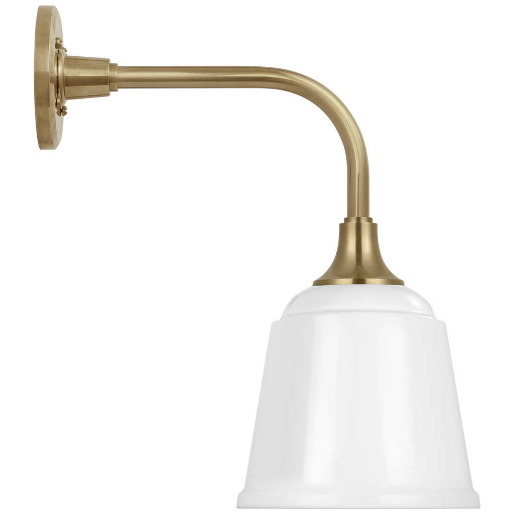 Academy 11" Rex Barn Light | Hand-Rubbed Antique Brass | 8 | 8" White Rockhouse Shade