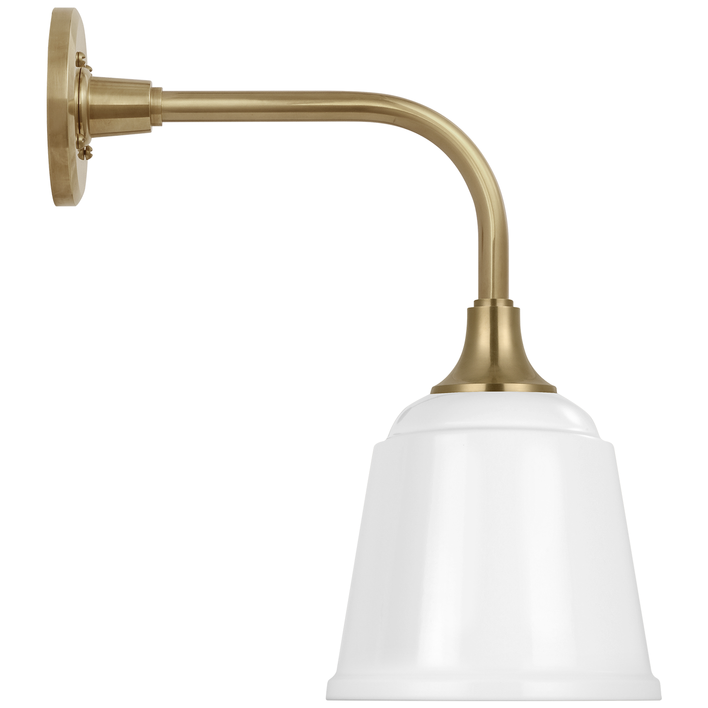 Academy 11" Rex Barn Light | Hand-Rubbed Antique Brass | 8 | 8" White Rockhouse Shade