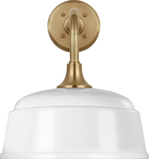 Academy 11" Rex Barn Light | Hand-Rubbed Antique Brass | 12.5 | 12.5" White Rockhouse Shade
