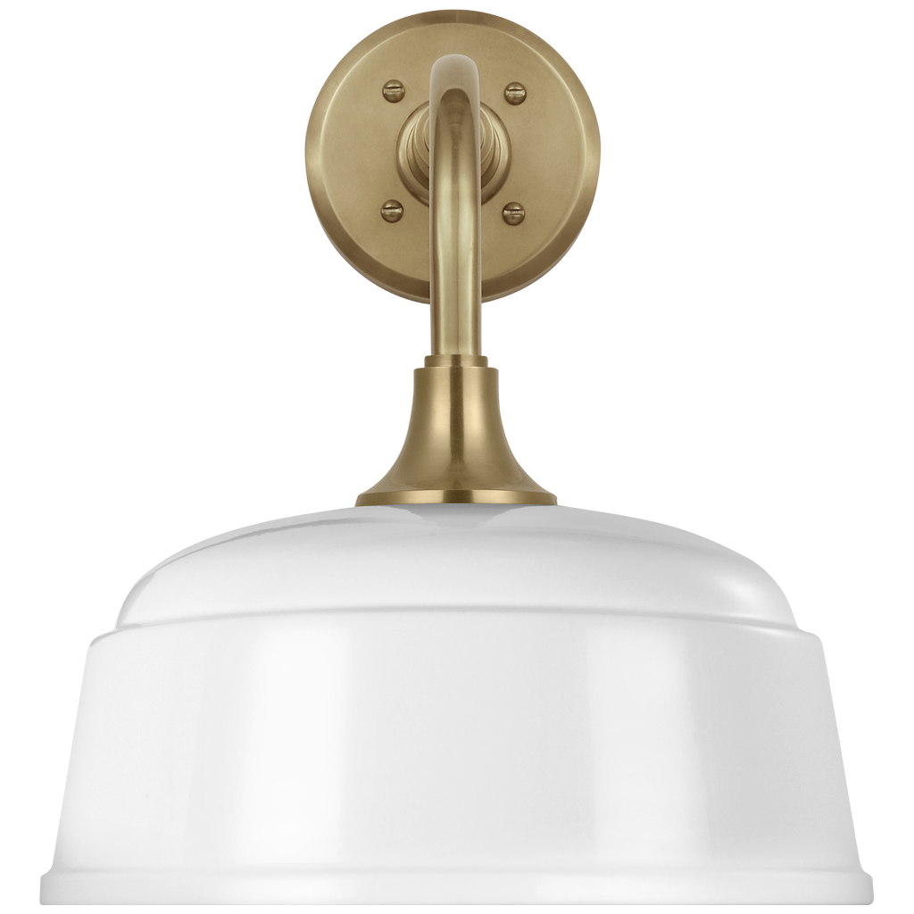 Academy 11" Rex Barn Light | Hand-Rubbed Antique Brass | 12.5 | 12.5" White Rockhouse Shade