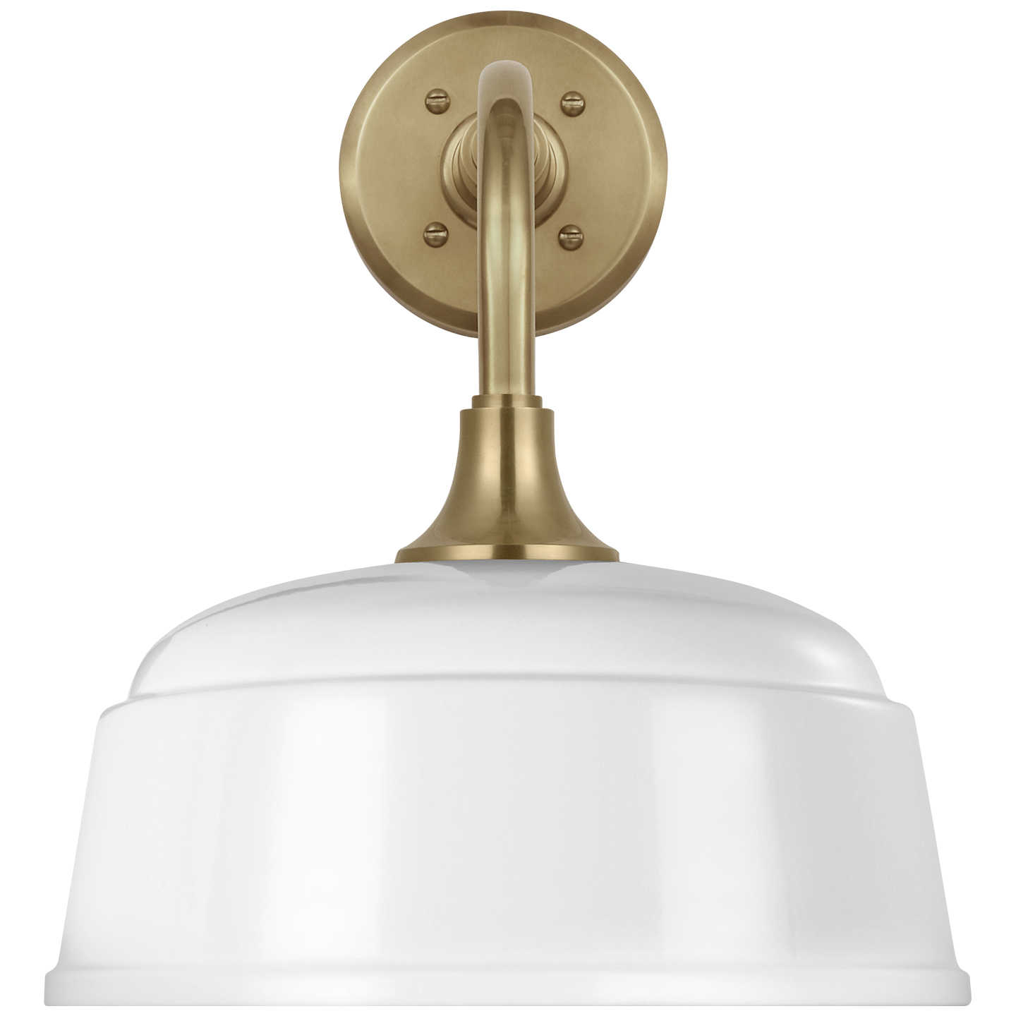 Academy 11" Rex Barn Light | Hand-Rubbed Antique Brass | 12.5 | 12.5" White Rockhouse Shade