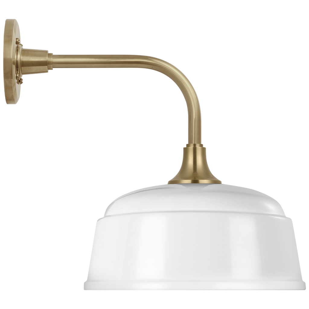 Academy 11" Rex Barn Light | Hand-Rubbed Antique Brass | 12.5 | 12.5" White Rockhouse Shade