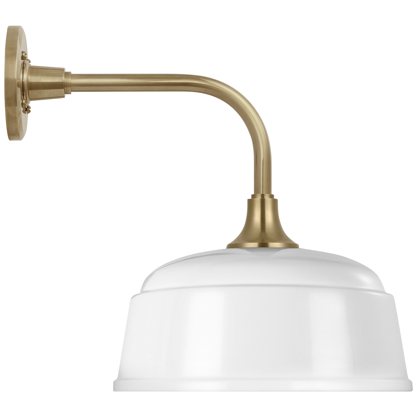 Academy 11" Rex Barn Light | Hand-Rubbed Antique Brass | 12.5 | 12.5" White Rockhouse Shade