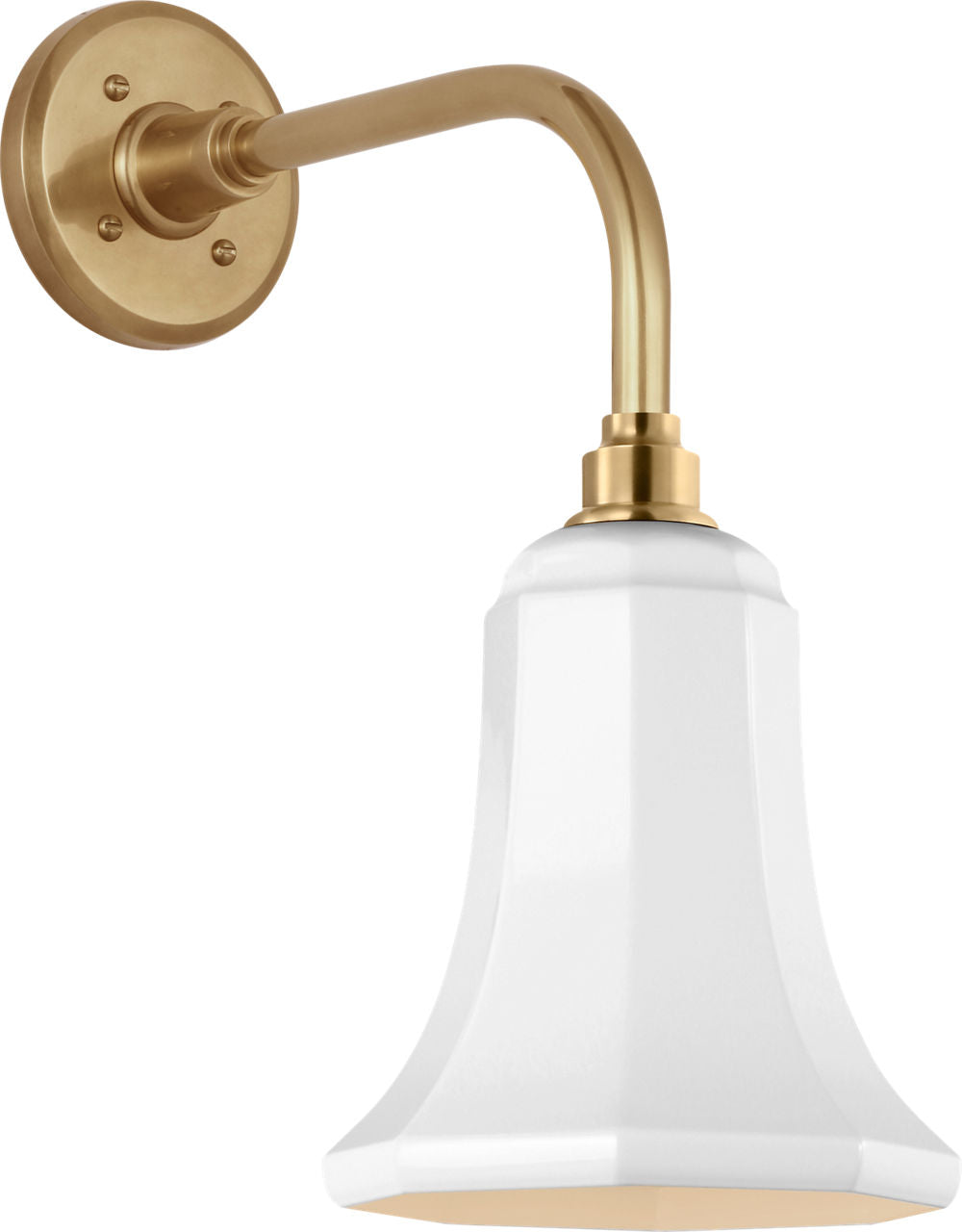 Academy 11" Rex Barn Light | Hand-Rubbed Antique Brass | 7.5 | 7.5" White Savannah Shade